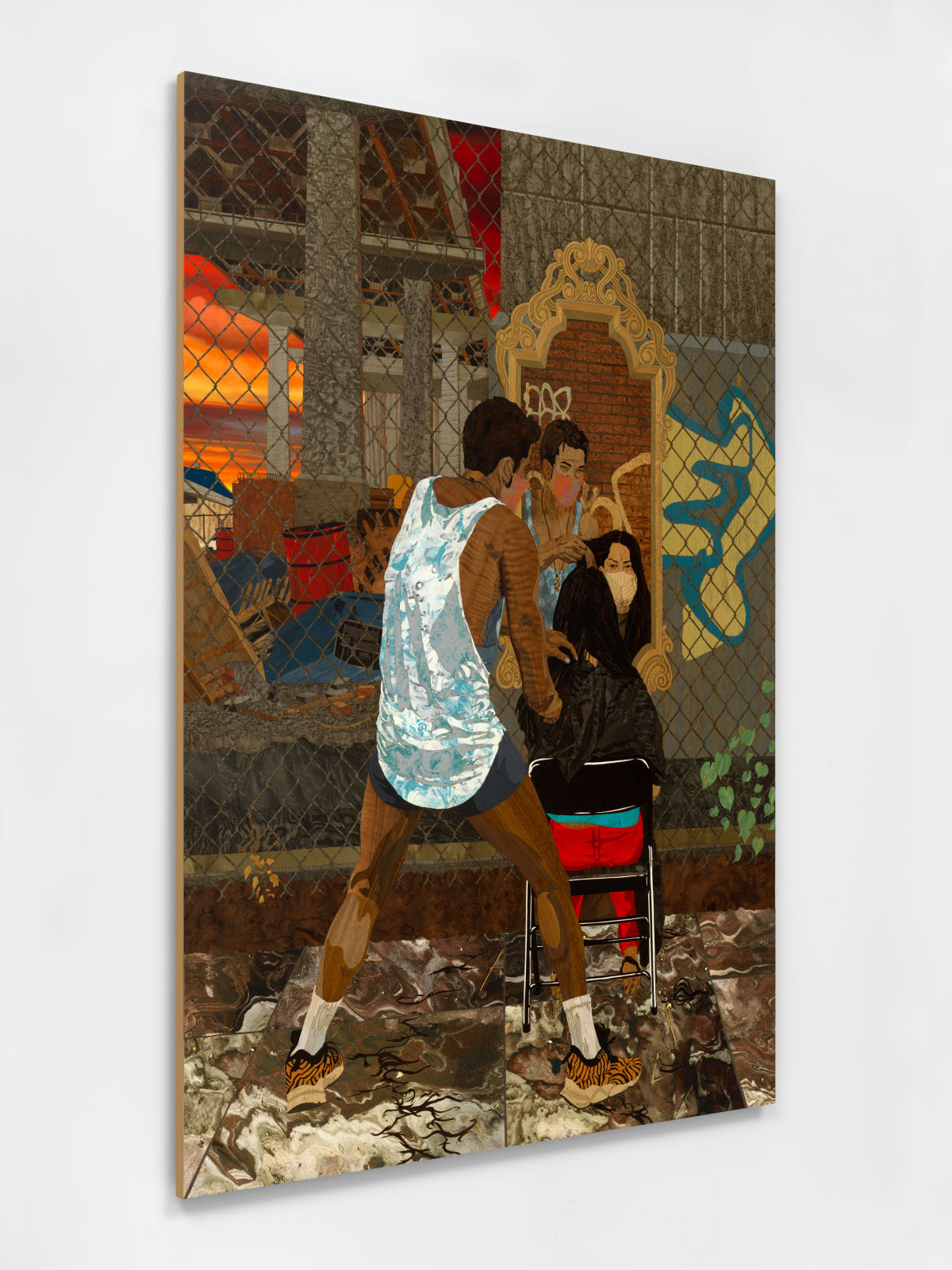 ALISON ELIZABETH TAYLOR, Anthony Cuts under the Wburg Bridge, Sunset, 2021
