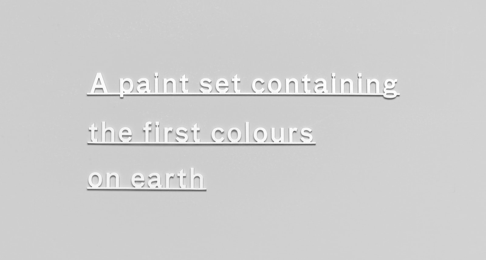 KATIE PATERSON, Ideas (A paint set containing the first colours on earth), 2021