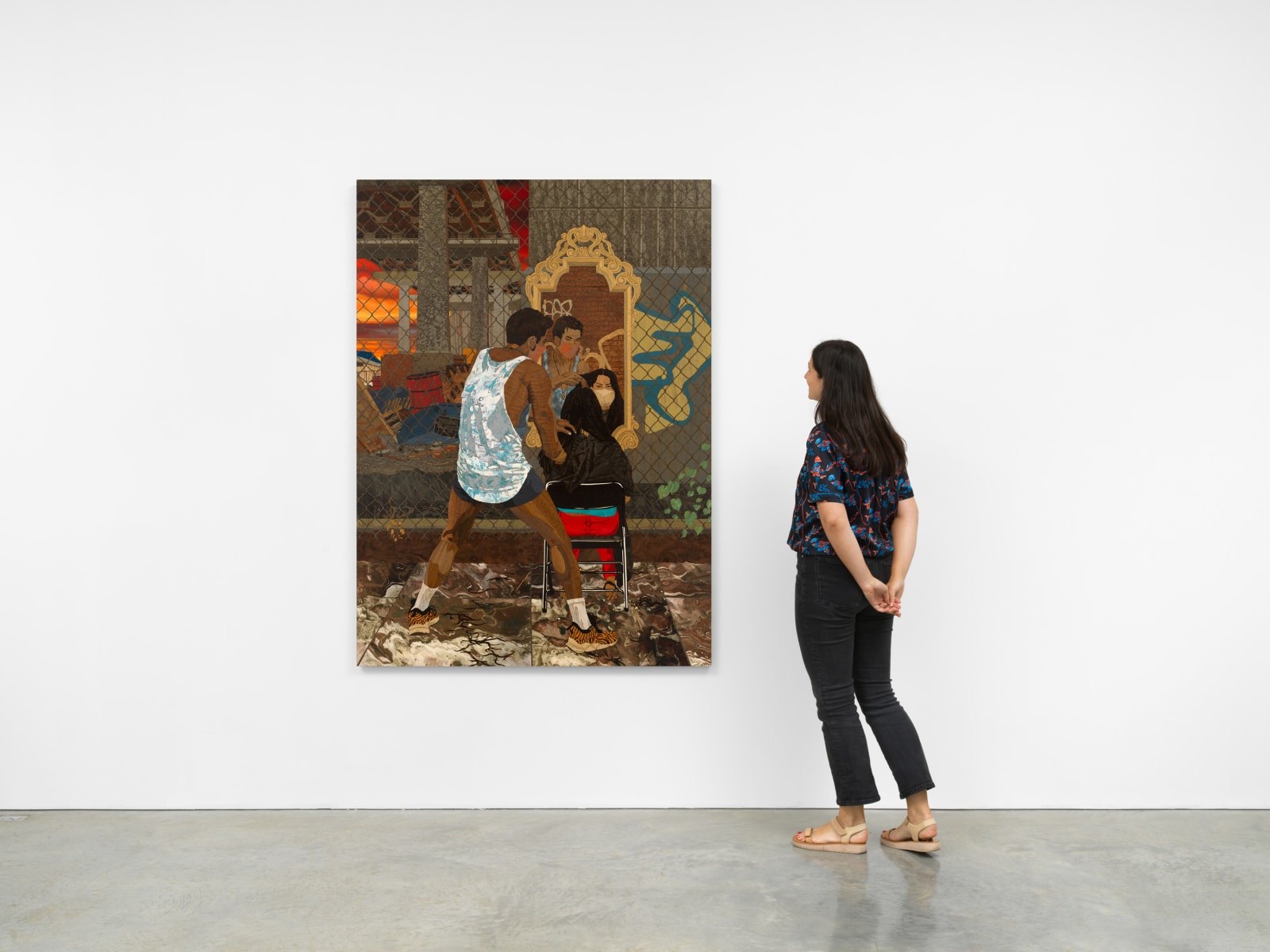 ALISON ELIZABETH TAYLOR, Anthony Cuts under the Wburg Bridge, Sunset, 2021