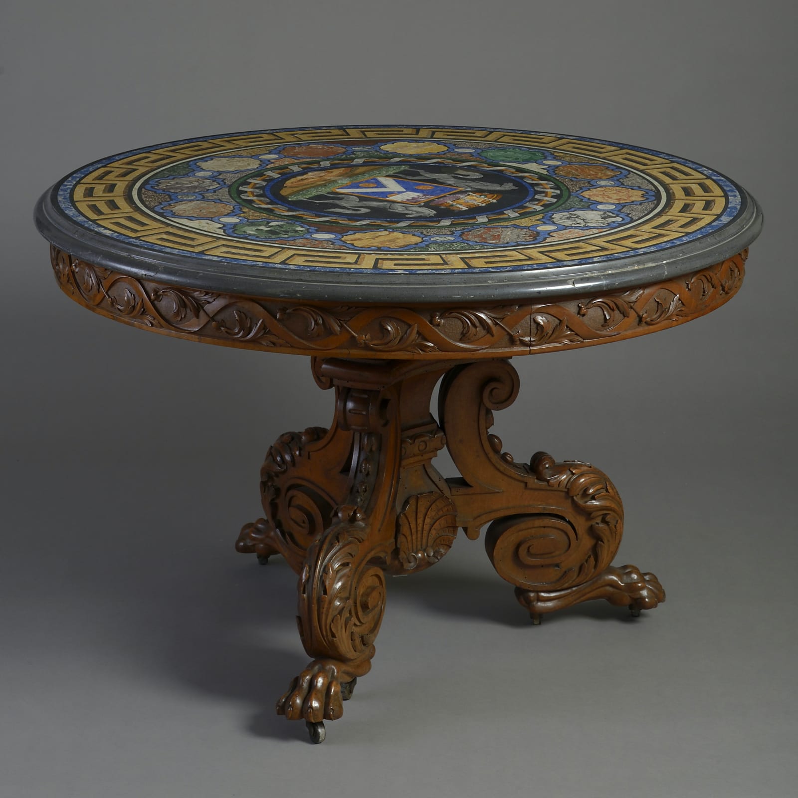 Provençal Walnut and Scagliola Centre Table
