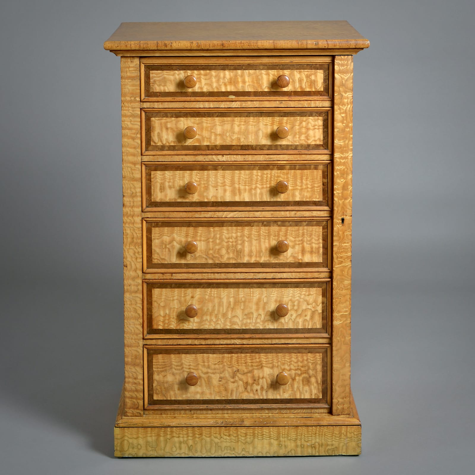 EARLY VICTORIAN HUNGARIAN ASH WELLINGTON CHEST