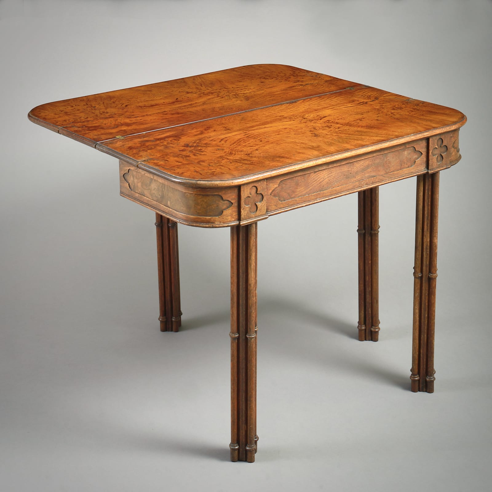 REGENCY GOTHIC POLLARD OAK TEA TABLE