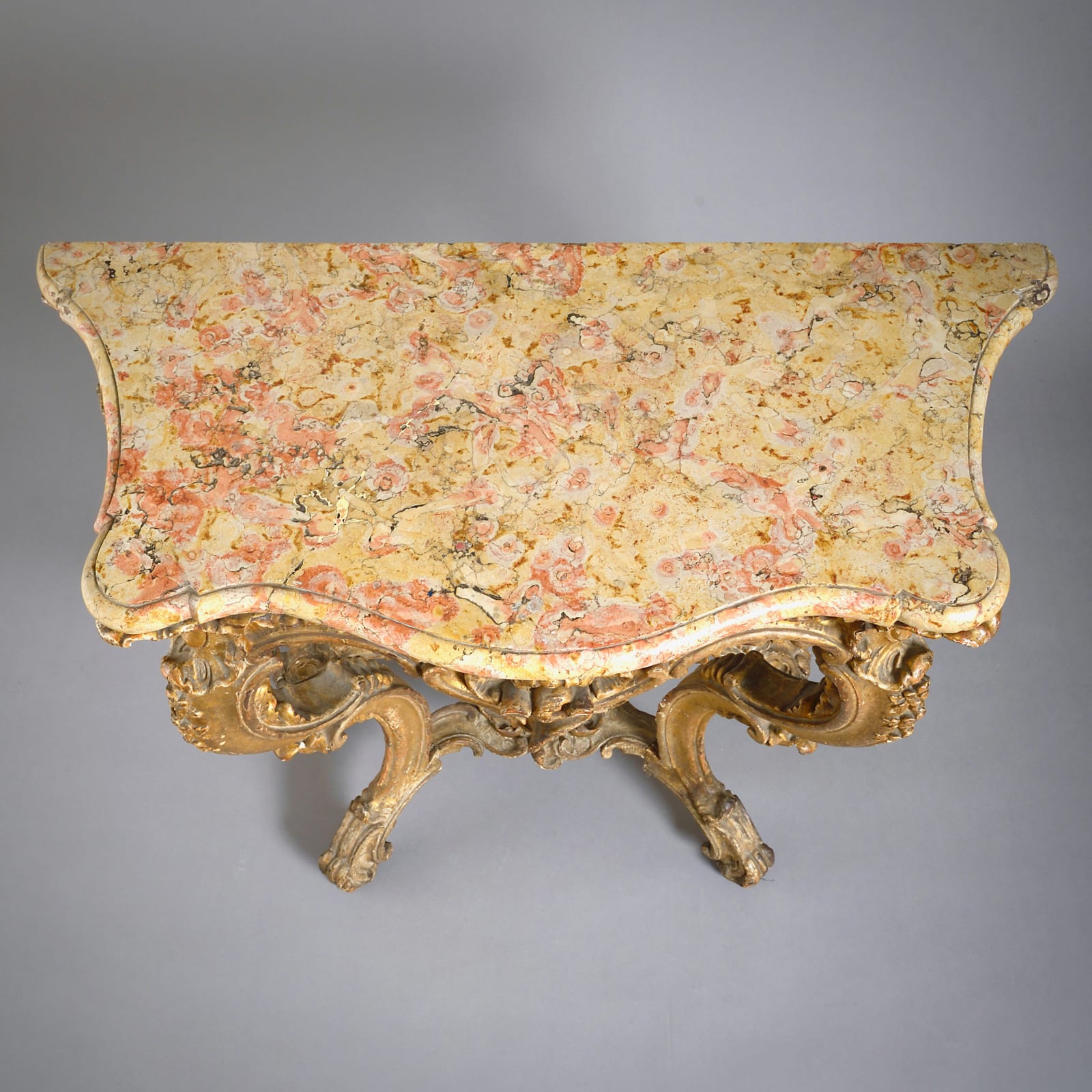 LOUIS XV CARVED GILT-WOOD CONSOLE TABLE