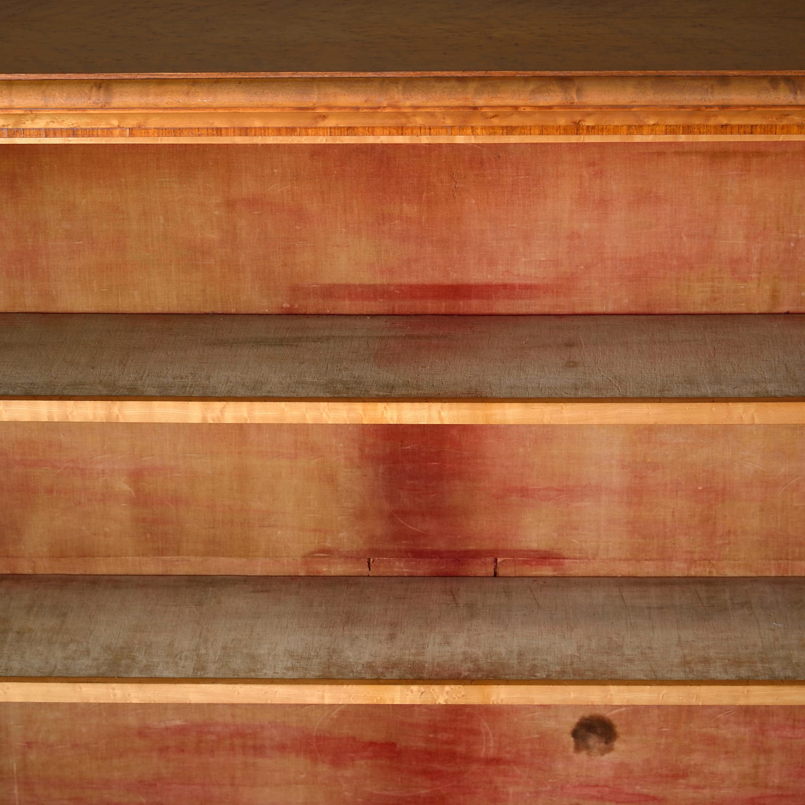 EARLY VICTORIAN BIRDS-EYE MAPLE AND AMARANTH INLAID SIDE CABINET
