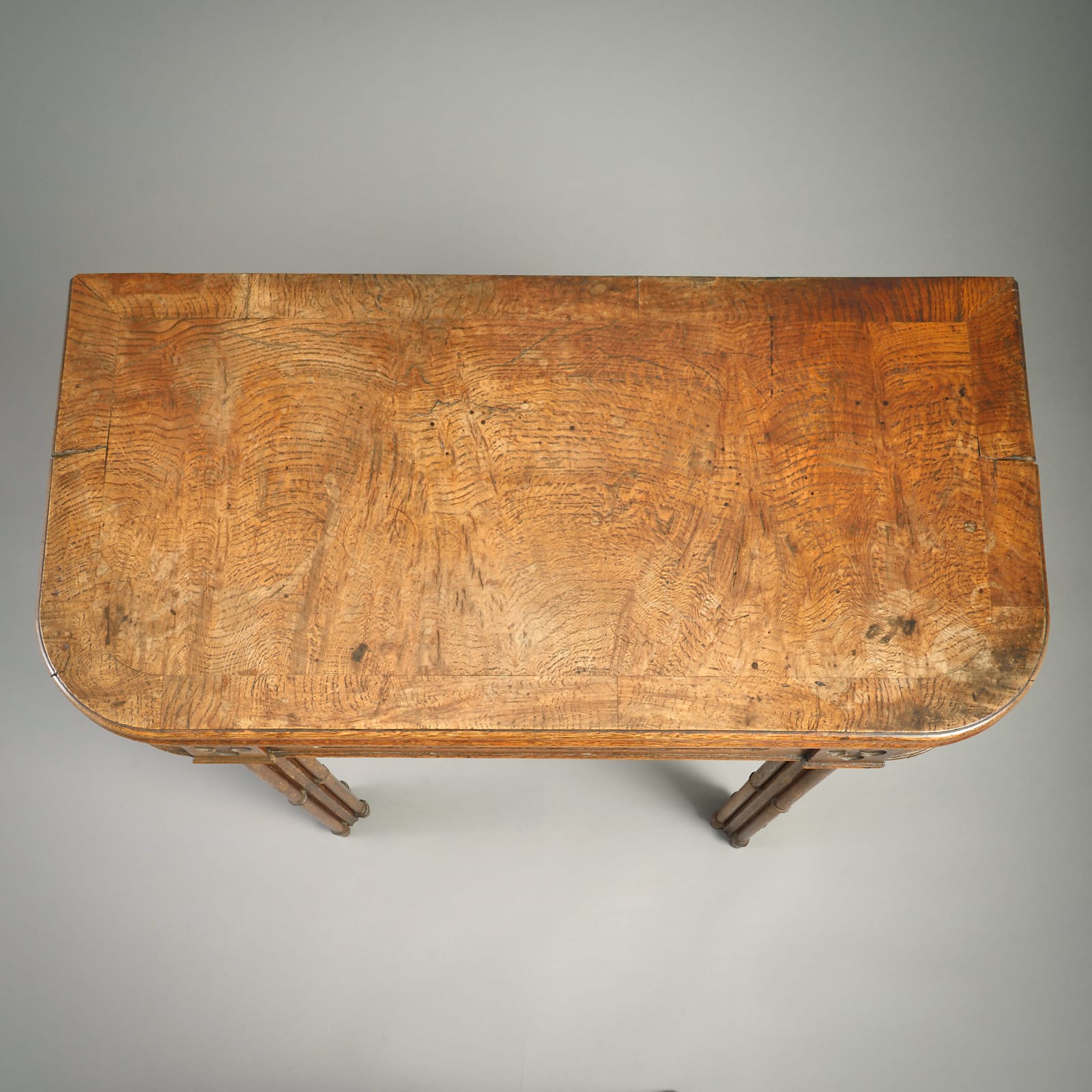 REGENCY GOTHIC POLLARD OAK TEA TABLE