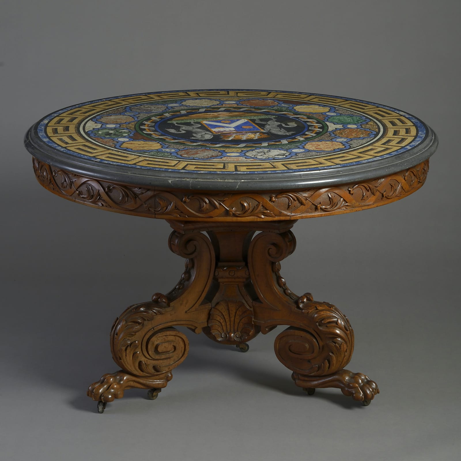 Provençal Walnut and Scagliola Centre Table