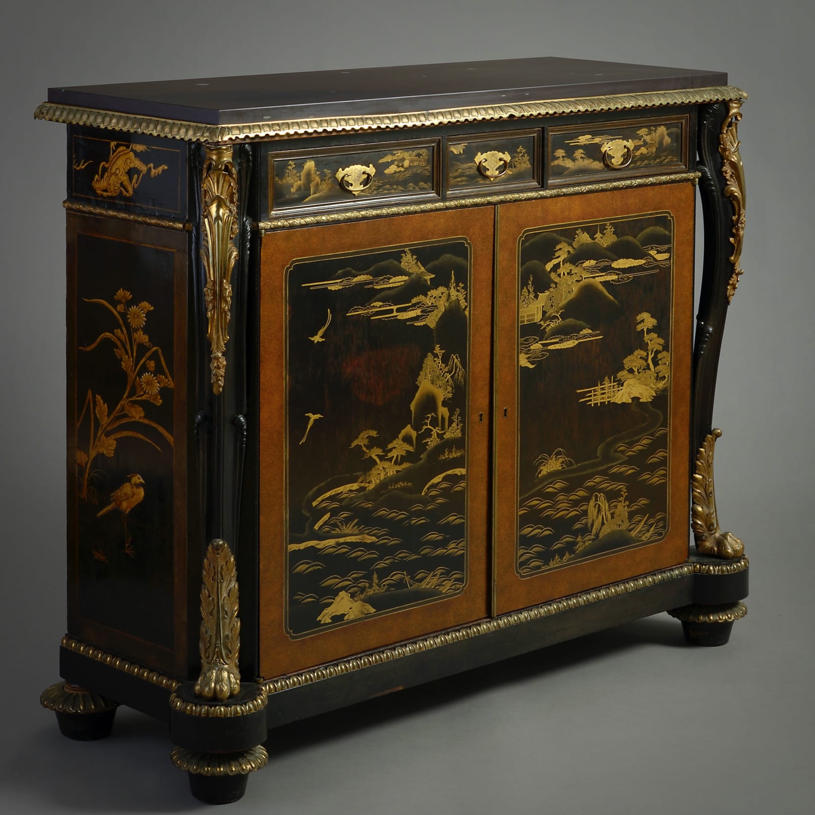 George IV Japanned and Lacquer Side Cabinet