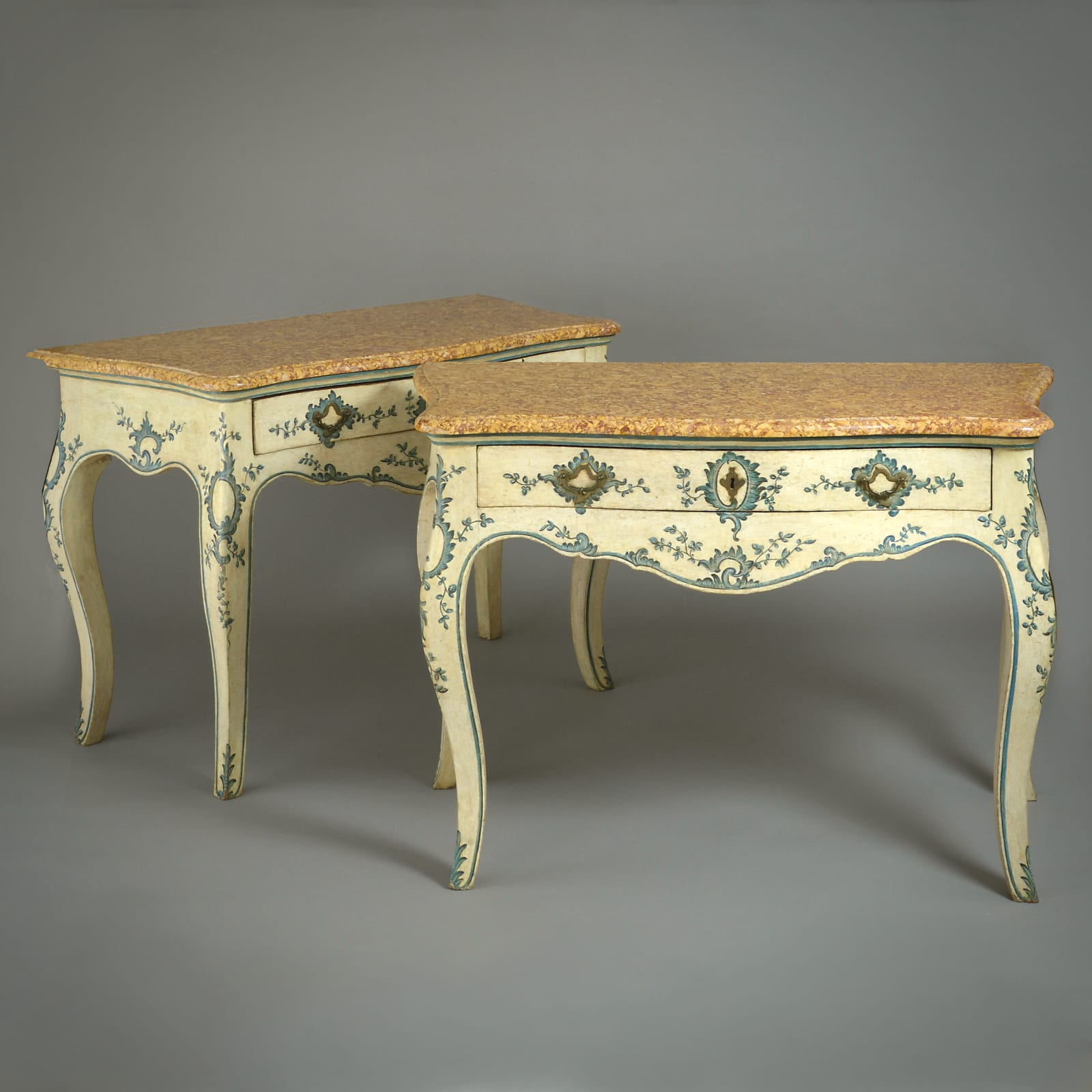 FINE PAIR OF GENOESE PAINTED SIDE TABLES