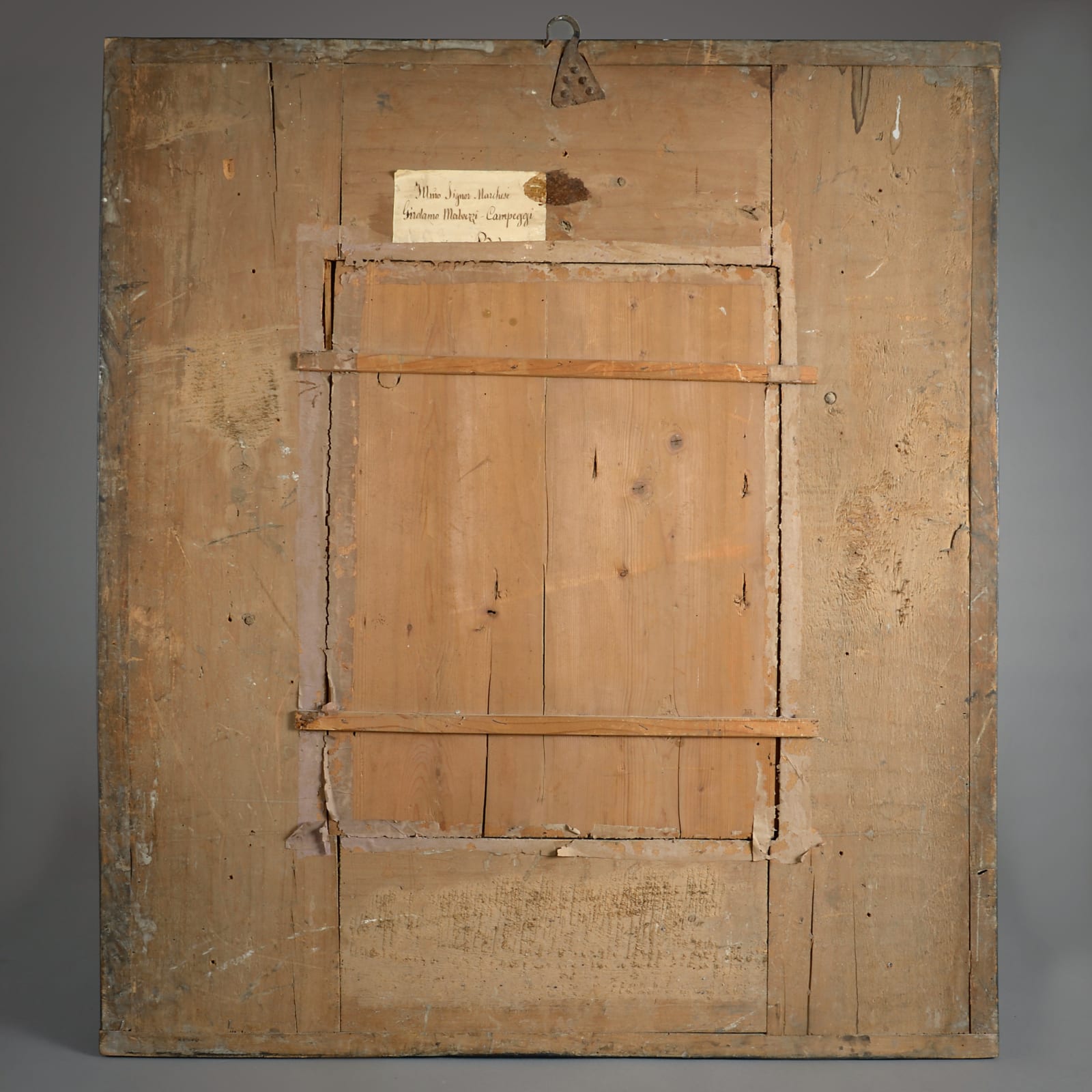 NORTH ITALIAN EBONISED RIPPLE-MOULDED MIRROR