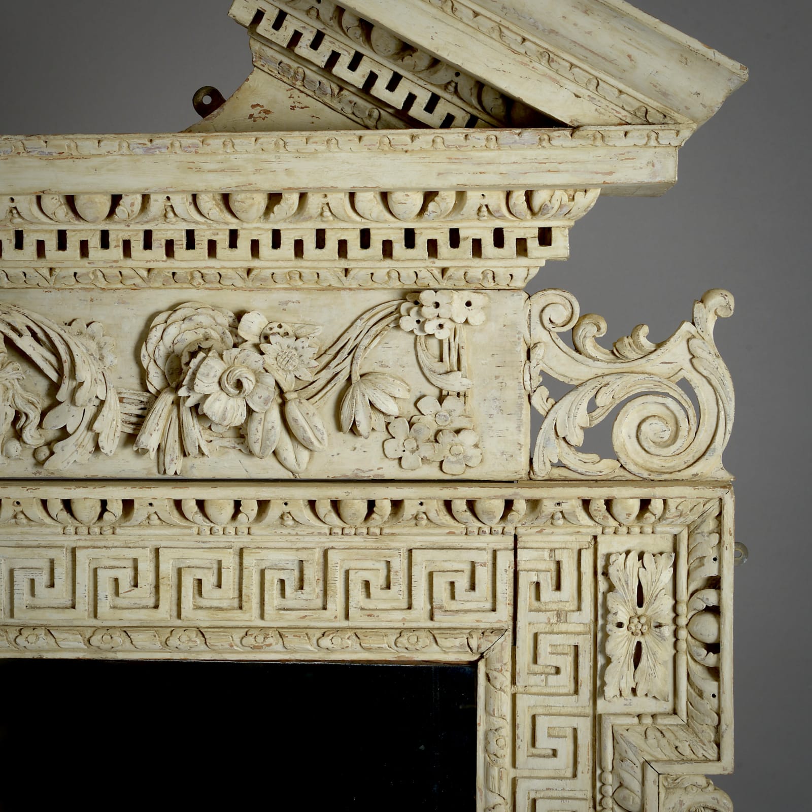 MAGNIFICENT GEORGE II STONE-PAINTED PIER GLASS