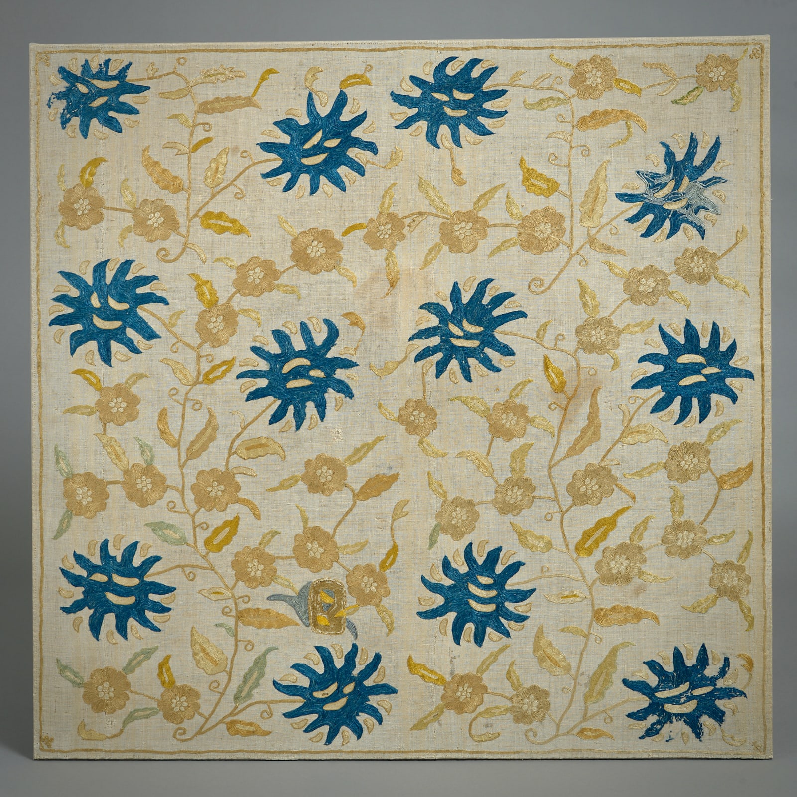 FINE OTTOMAN SILK-EMBROIDERED PANEL