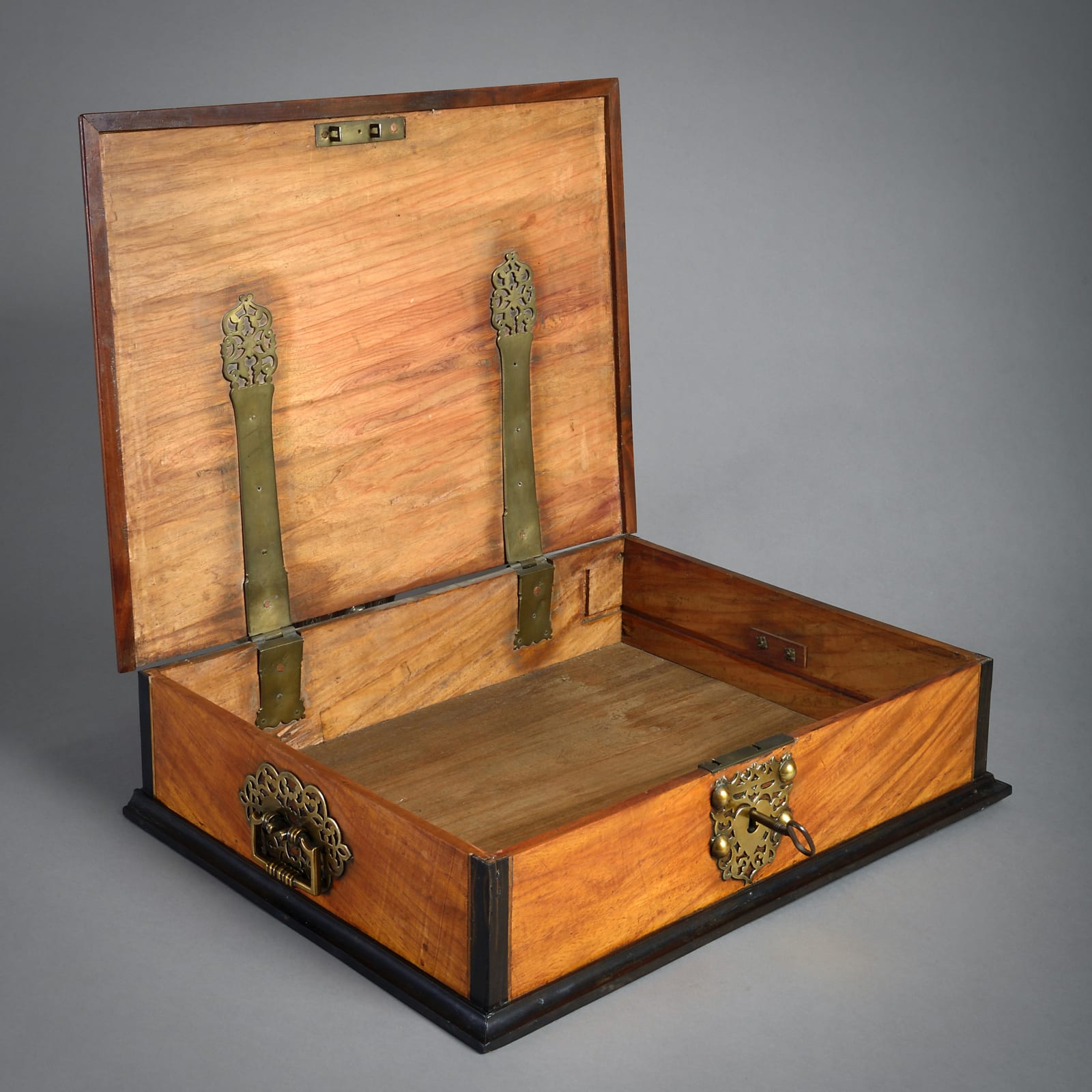 ANGLO-INDIAN PADOUK AND EBONY BOX