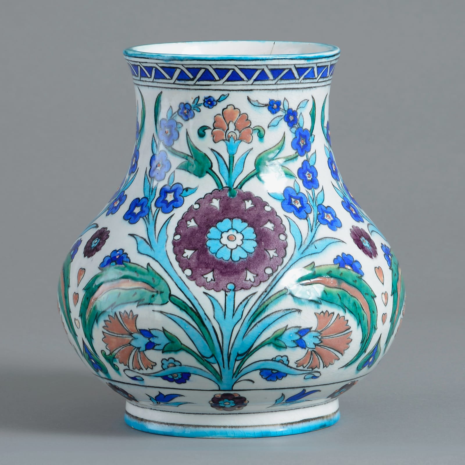 PAIR OF IZNIK STYLE POTTERY VASES BY THEODORE DECK