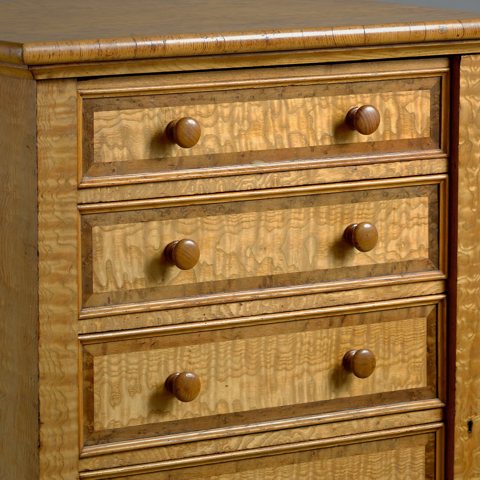 EARLY VICTORIAN HUNGARIAN ASH WELLINGTON CHEST
