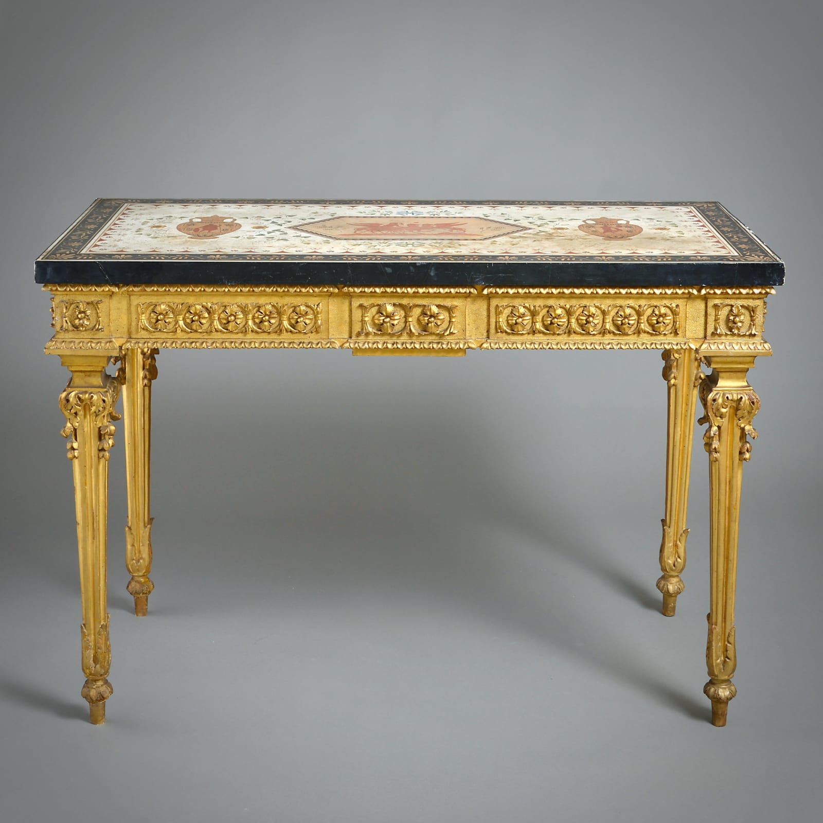ROMAN GILT-WOOD SIDE TABLE WITH IT’S ORIGINAL SCAGLIOLA TOP