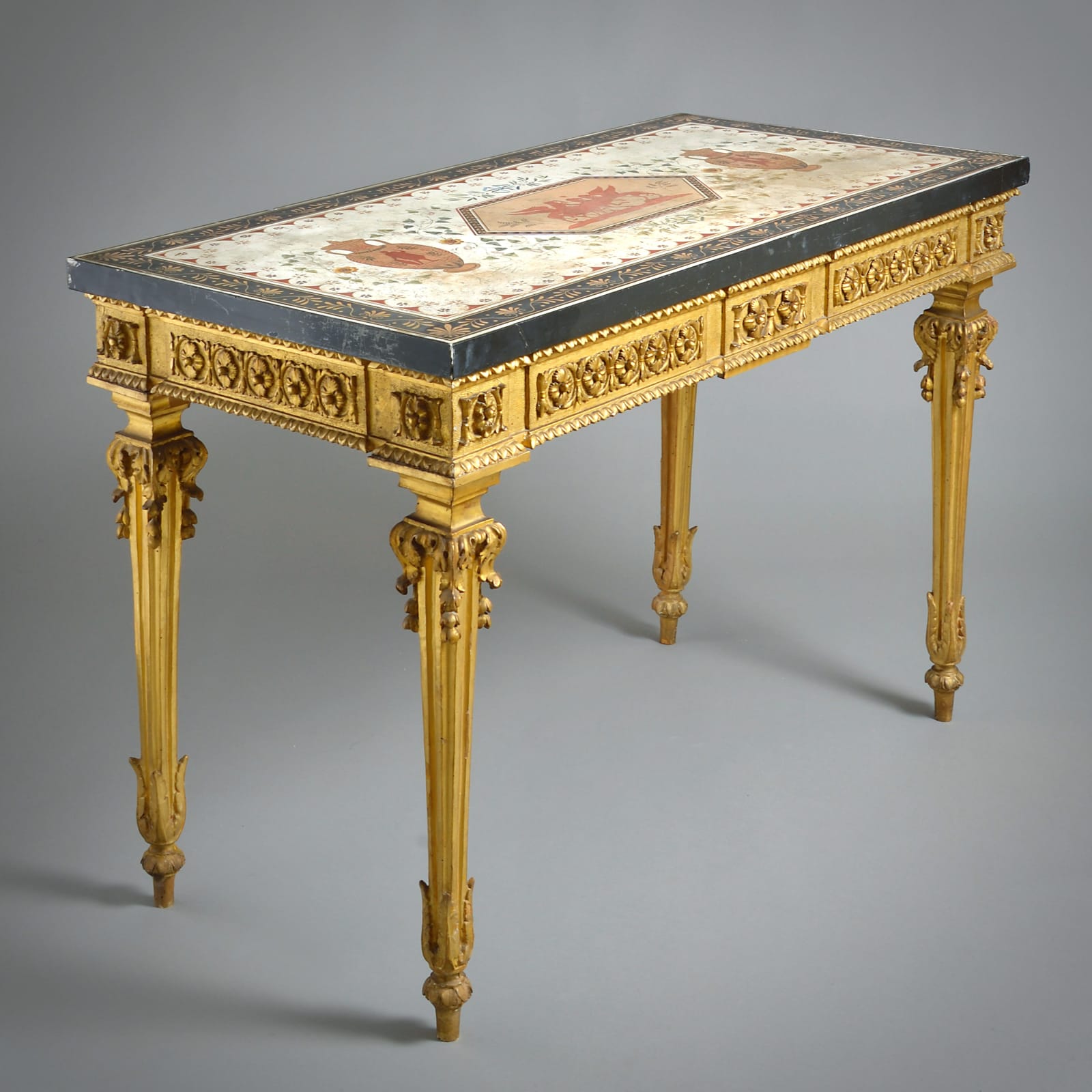 ROMAN GILT-WOOD SIDE TABLE WITH IT’S ORIGINAL SCAGLIOLA TOP