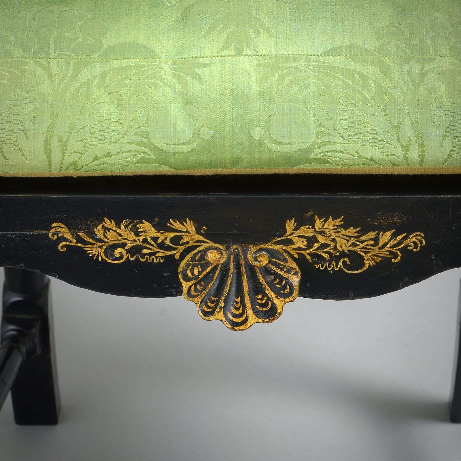 PAIR OF WILLIAM-AND-MARY JAPANNED ARMCHAIRS