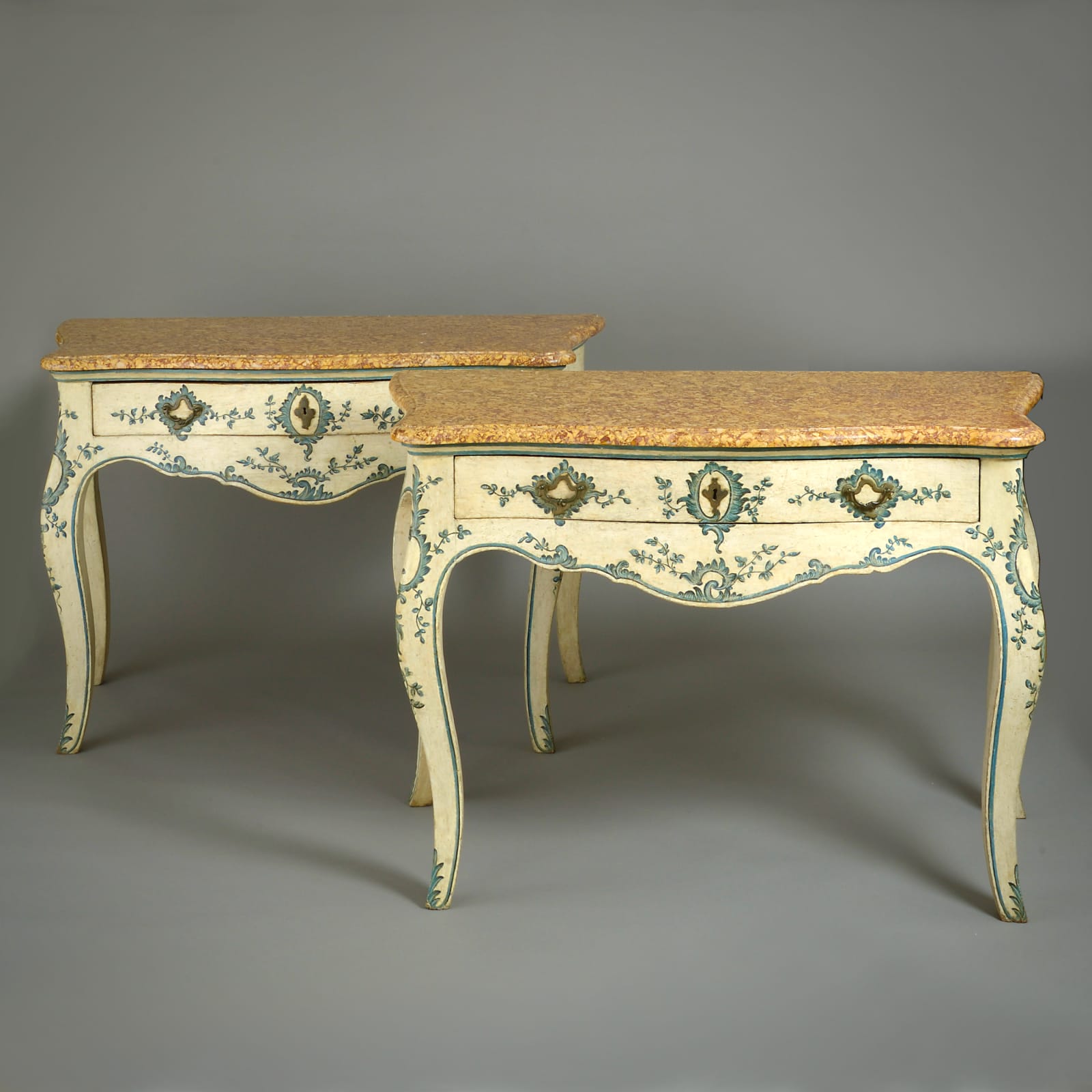 FINE PAIR OF GENOESE PAINTED SIDE TABLES