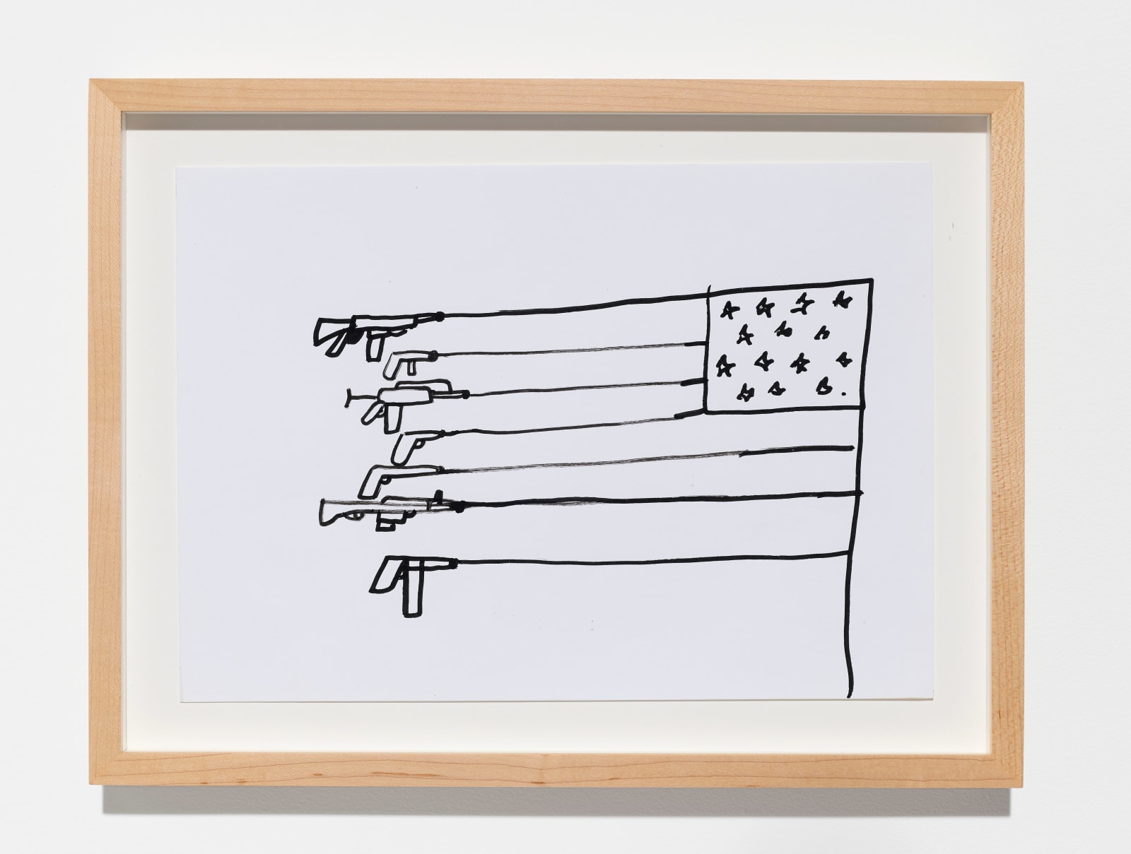 Dan Perjovschi, Gun Flag, 2020