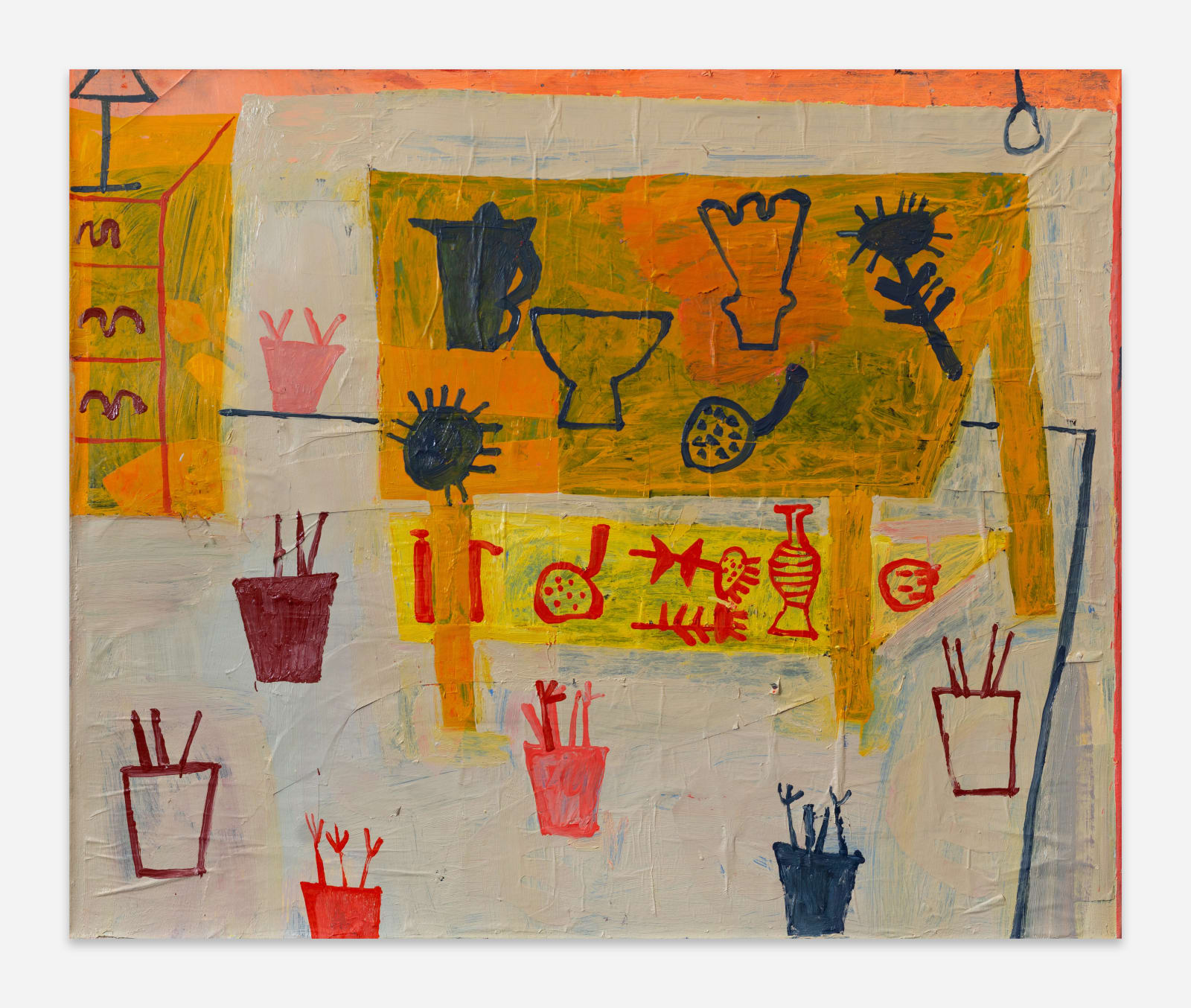 Florence Hutchings, Studio Still Life (Ochre), 2024