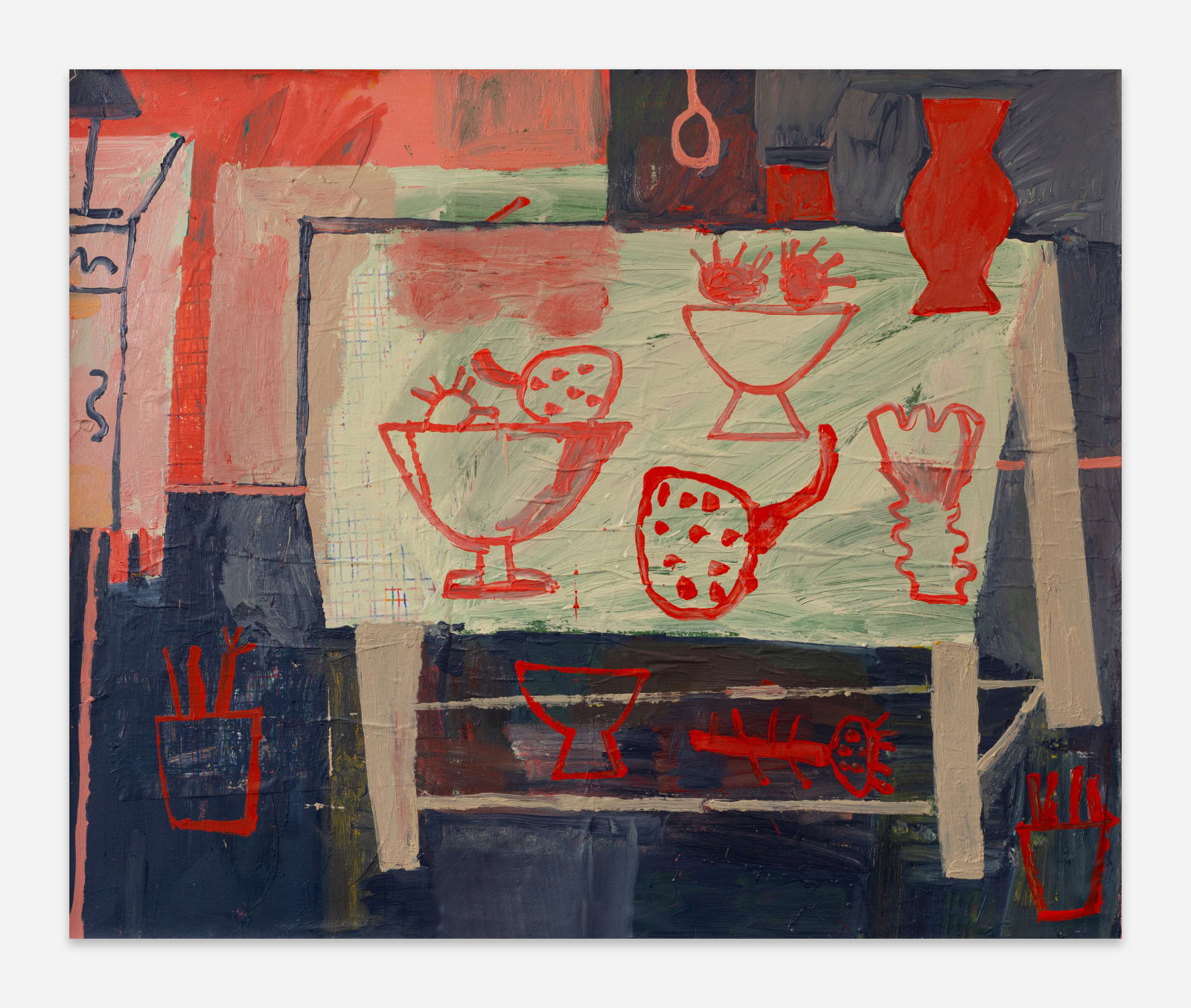 Florence Hutchings, Studio Still Life (Grey), 2024