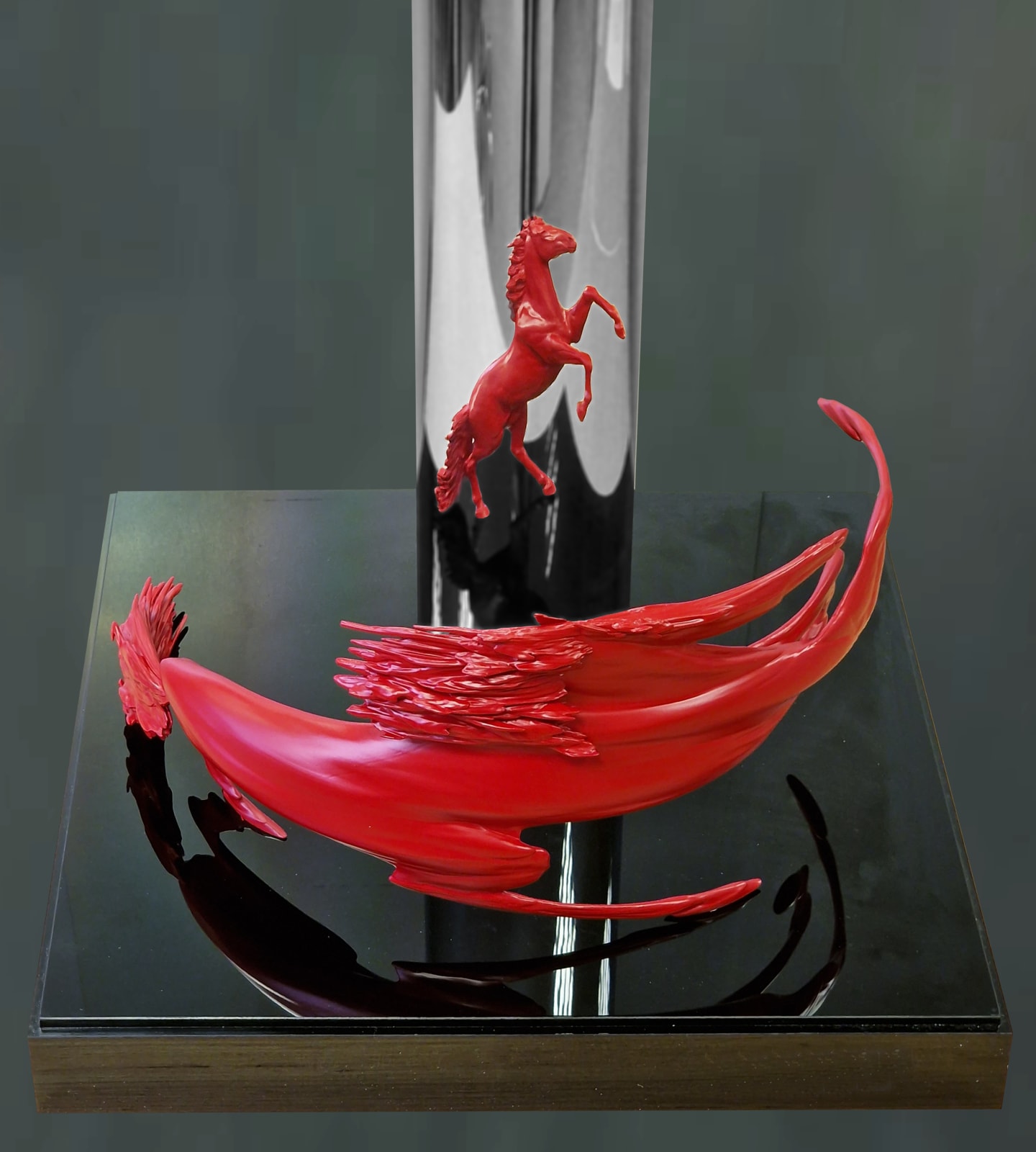 Jonty Hurwitz, Ascending Horse - Rosso, 2022