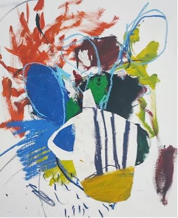 Luis Olaso, Study for a pot and flowers, 2023