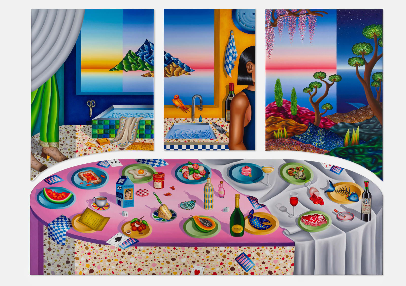 Sophie-Yen Bretez, « It was already noon at the banquet of absence I set the table, stitched the menu everything was missing everything but life. », 2025