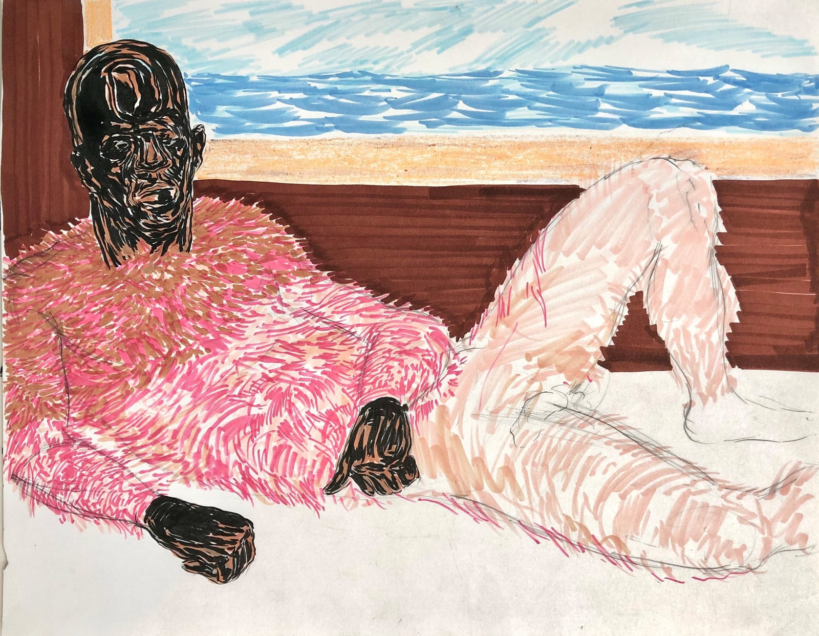 Alex Jackson, Preliminary Drawing for Between Two Windows, 2018