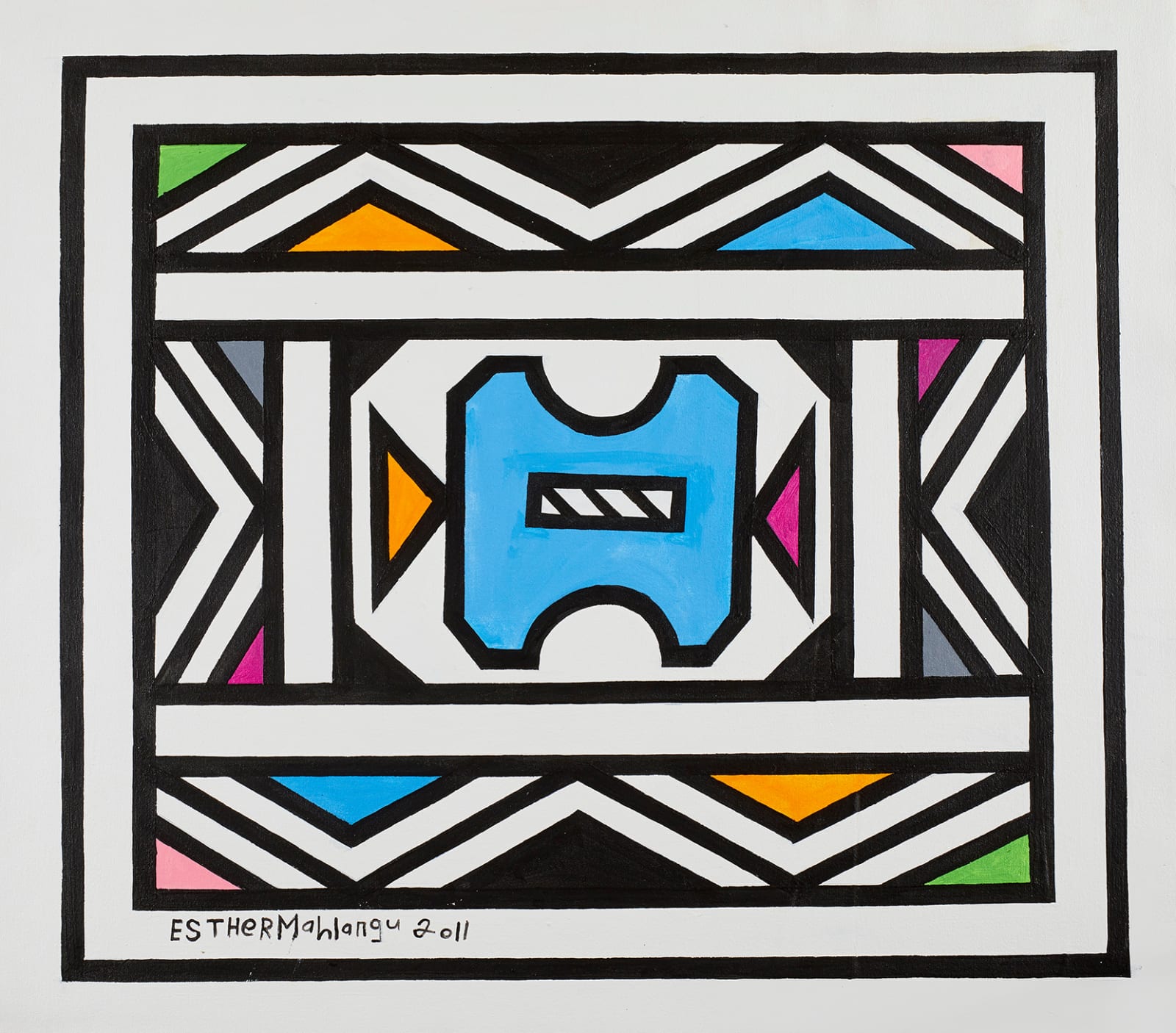 Dr. Esther Mahlangu, Ndebele Abstract, 2011