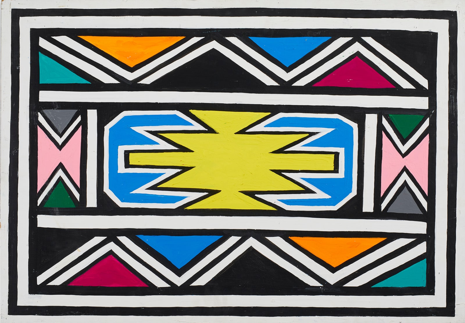 Dr. Esther Mahlangu, Ndebele Abstract, 2001