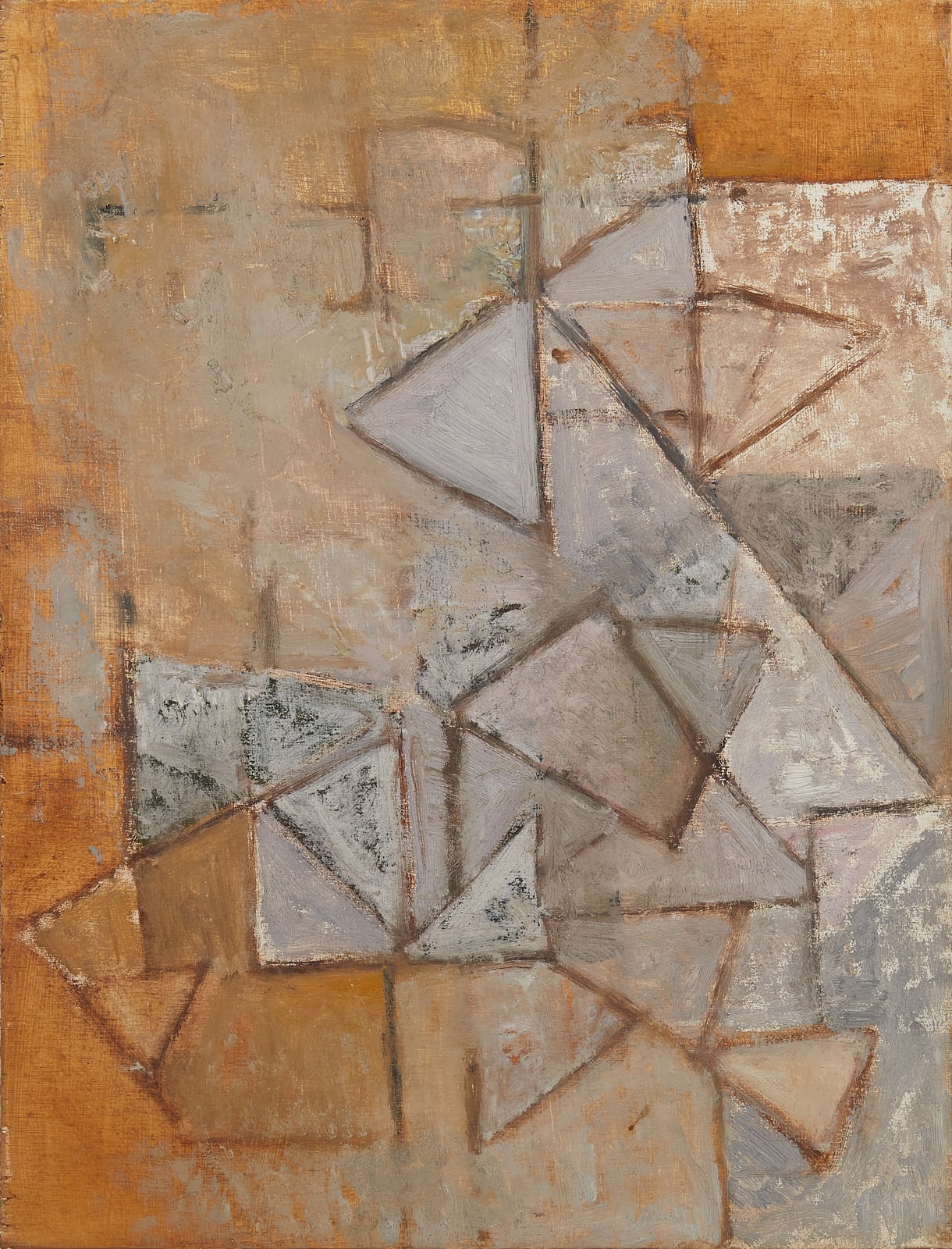 Wendy Pasmore, Triangular Motif, Lilac and Ochre, 1956