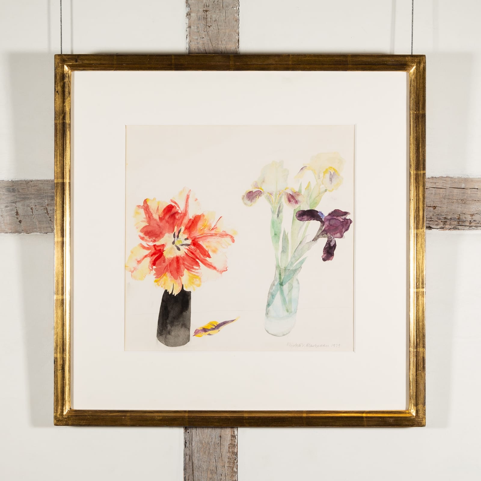 Elizabeth Blackadder, Parrot Tulip and Irises, 1979