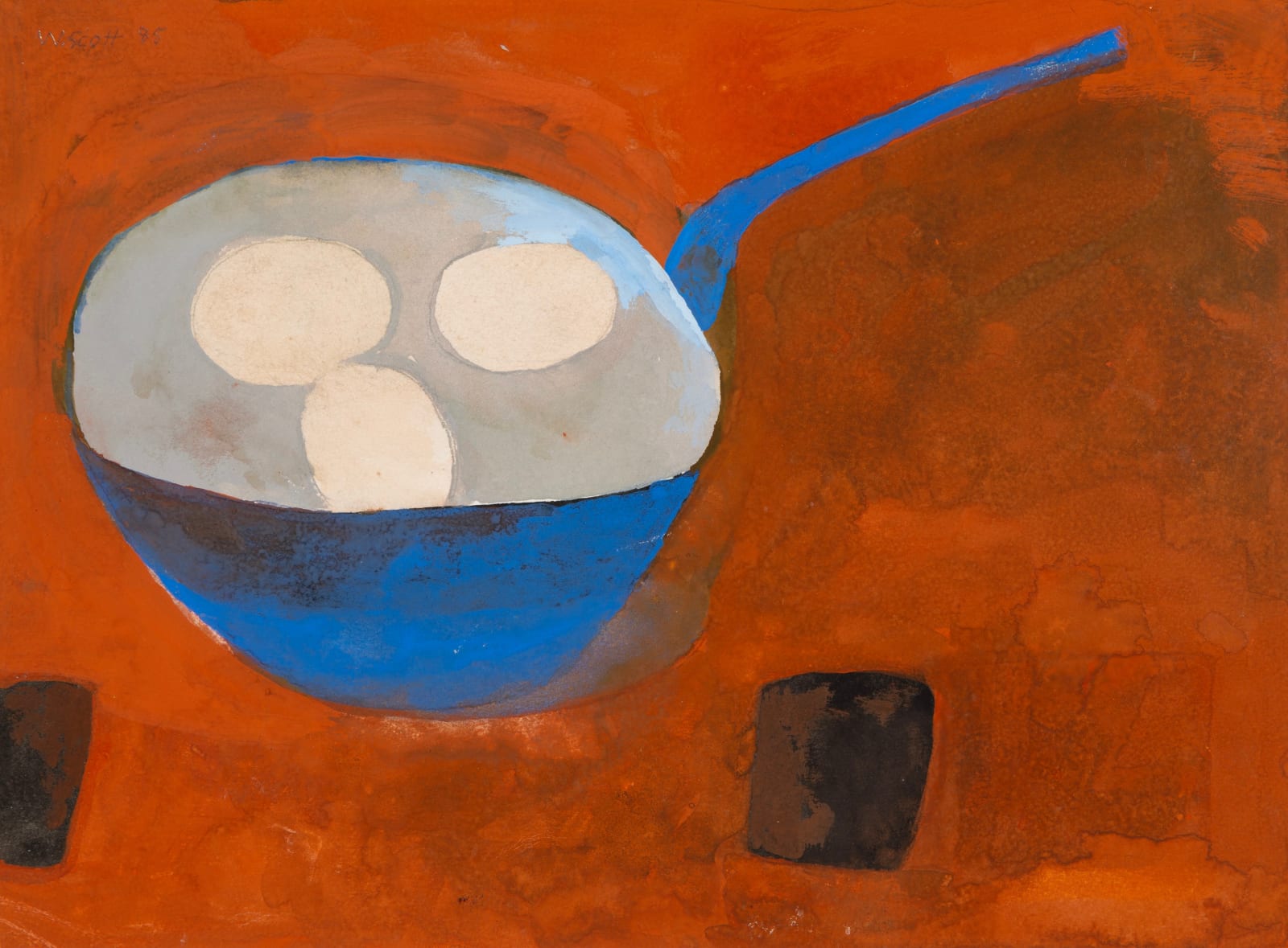 William Scott, Eggs in Blue Pan, 1957, circa