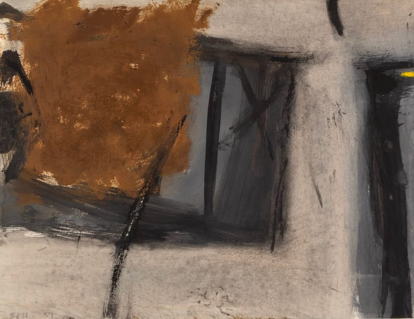 Trevor Bell, Raw Sienna on Grey, 1959