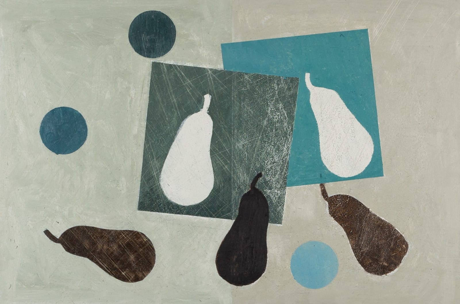 Daisy Cook, Still Life with Pears in Blues, 2025
