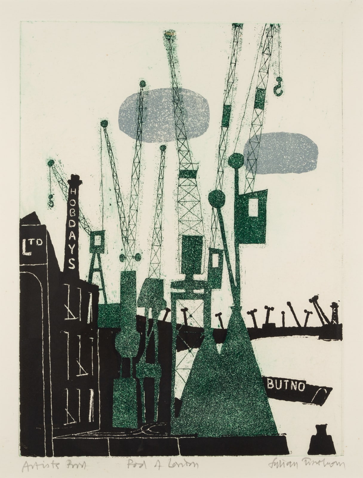 Julian Trevelyan, Pool of London, from the Thames Suite, 1969