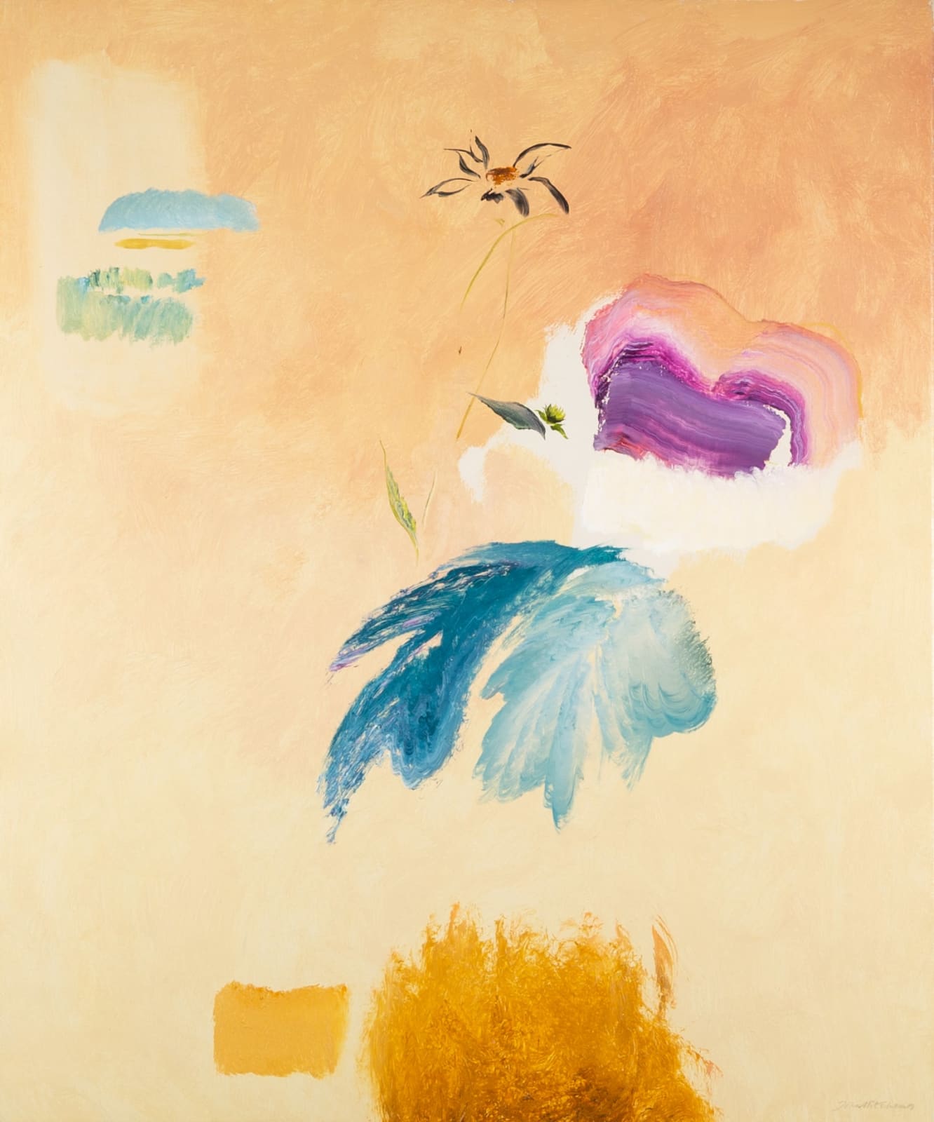 John Hitchens, Black Sunflower and Distant Meadow, 1980