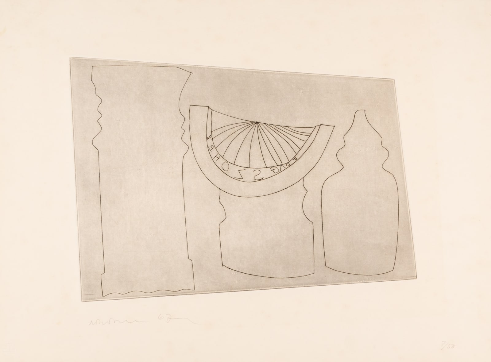Ben Nicholson, Turkish Sundial Between Two Forms, 1967