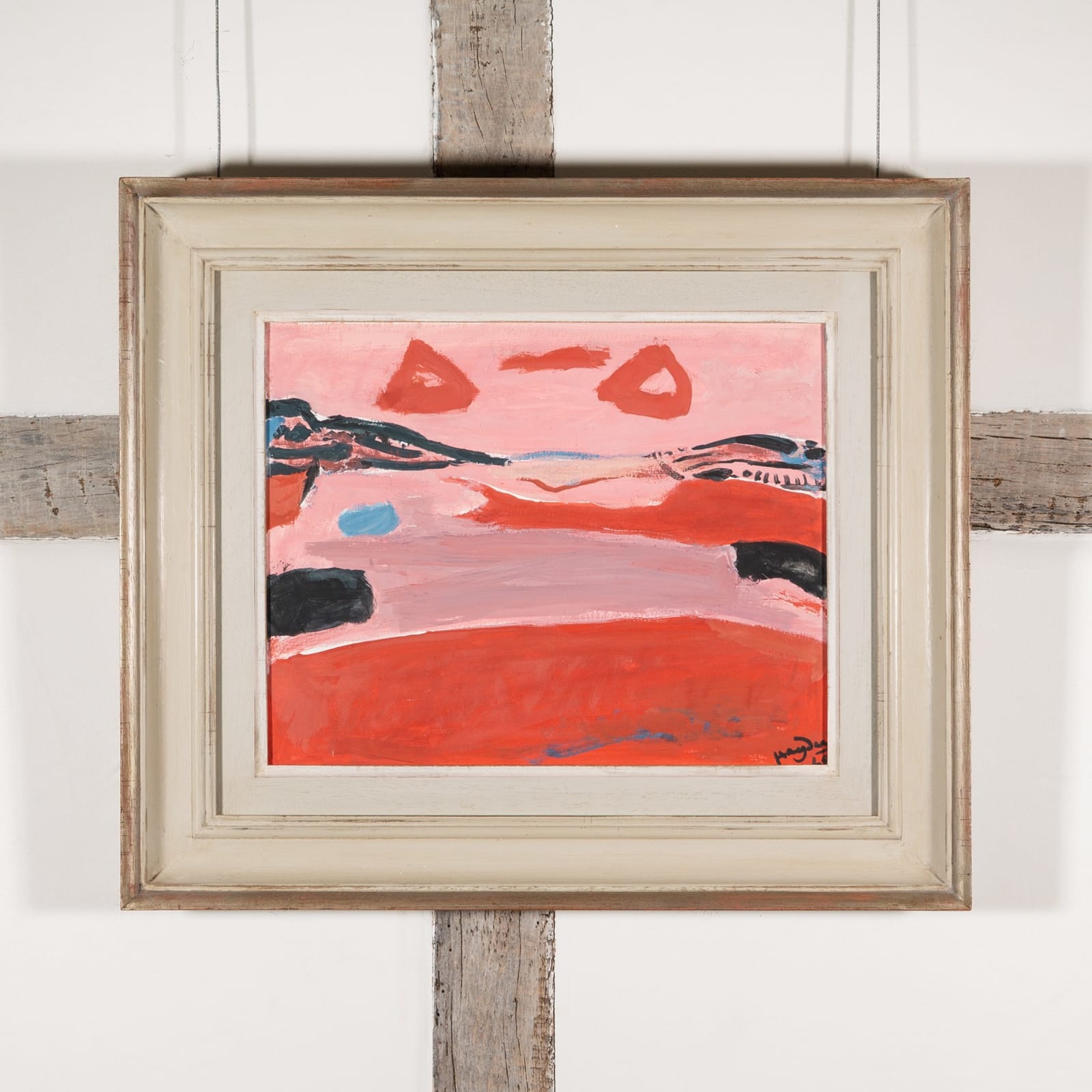 Henri Hayden, Red Landscape, Marne Valley, 1968