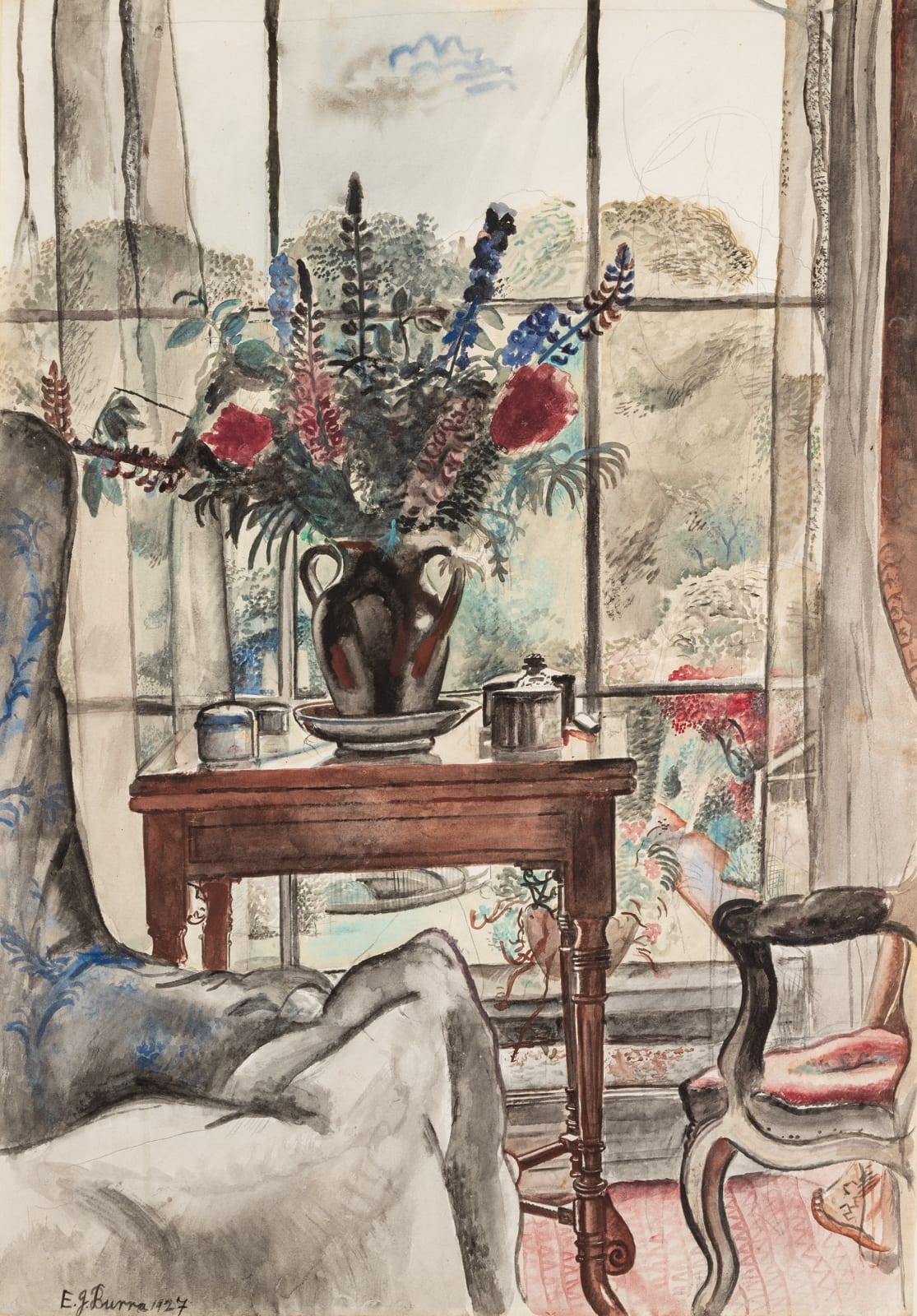Edward Burra, The Window (Drawing Room at Springfield), 1927