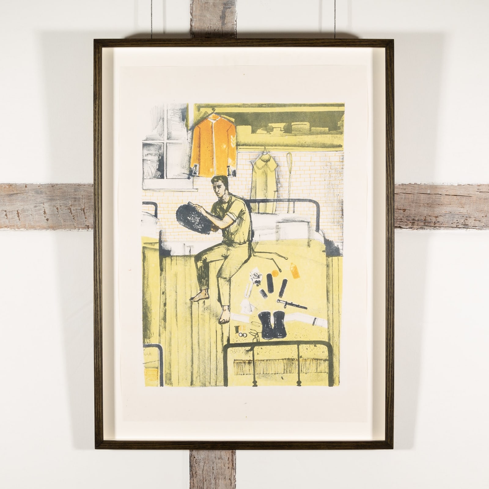 John Minton, Guardsman/Horseguards in their Dressing Rooms at Whitehall, from The Coronation Suite, 1952