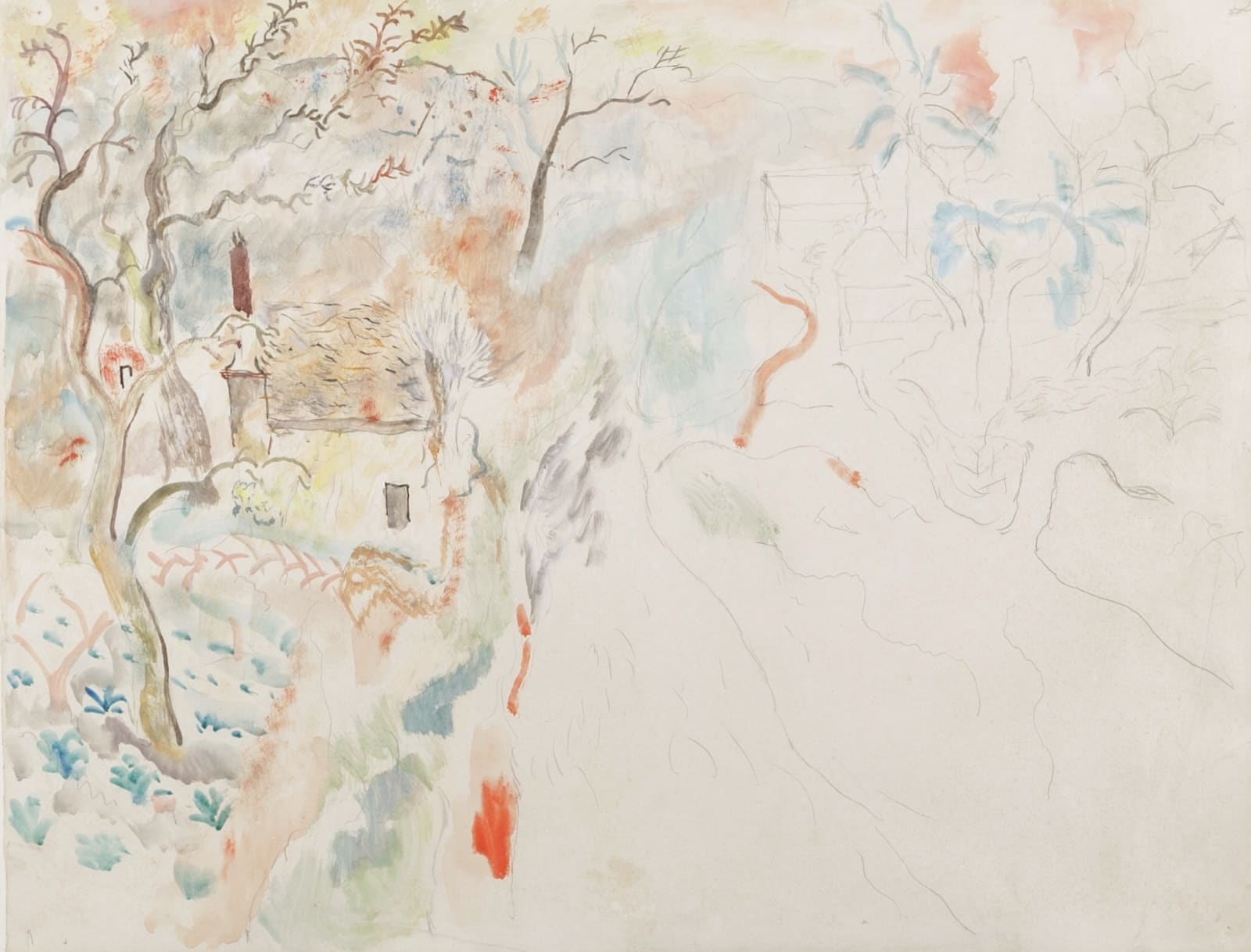 David Jones, Cottage with Chimney in a Wood, 1932, circa