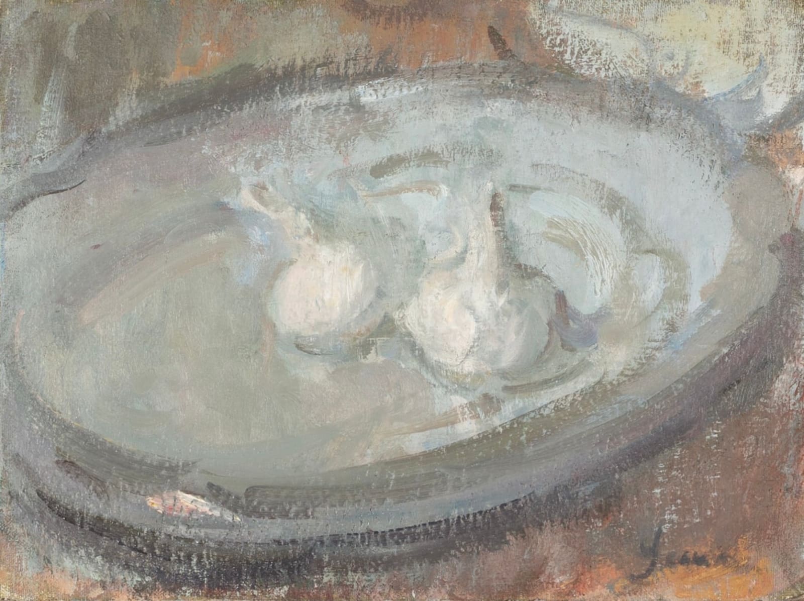 Martin Yeoman, Two Garlic on a French Plate, 2016