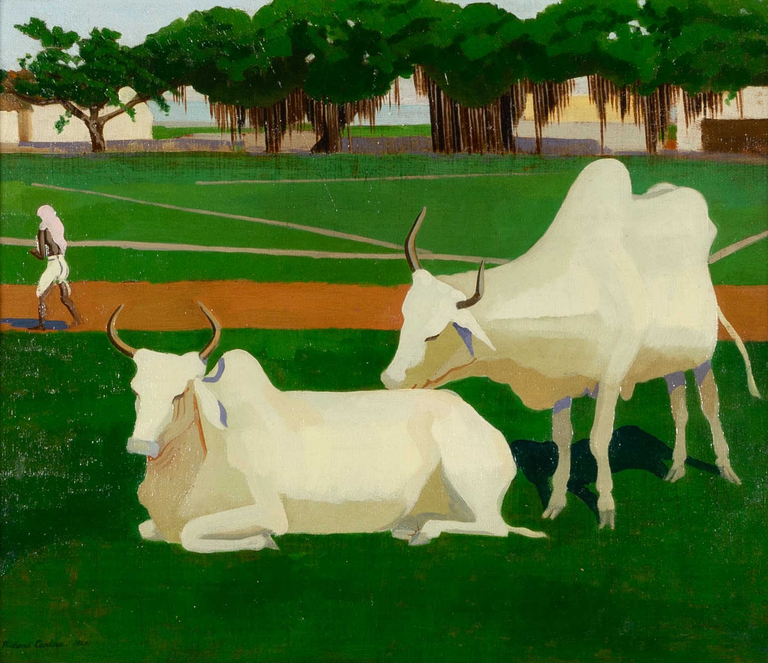 Richard Carline, Sacred Hindu Cows, India, 1920