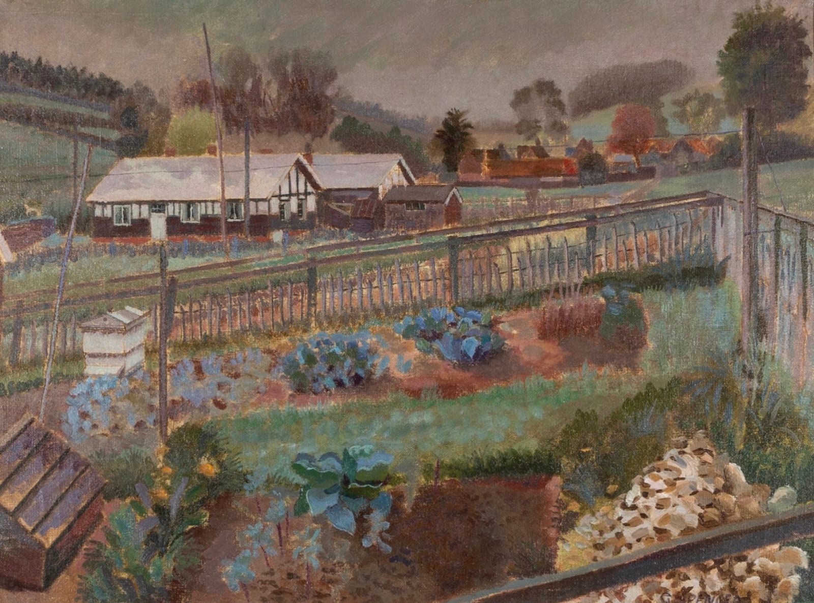 Gilbert Spencer, Cotswold Farm, 1928, circa