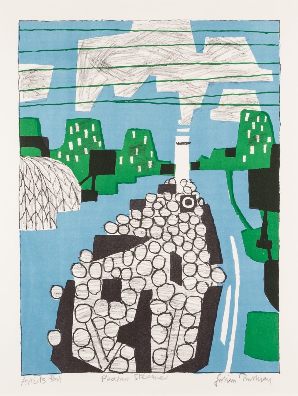 Julian Trevelyan, Pleasure Steamer (Thames Boat), 1968