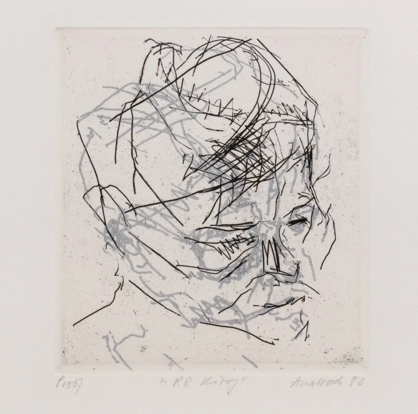 Frank Auerbach, Six Etchings of Heads, R B Kitaj, 1980-81