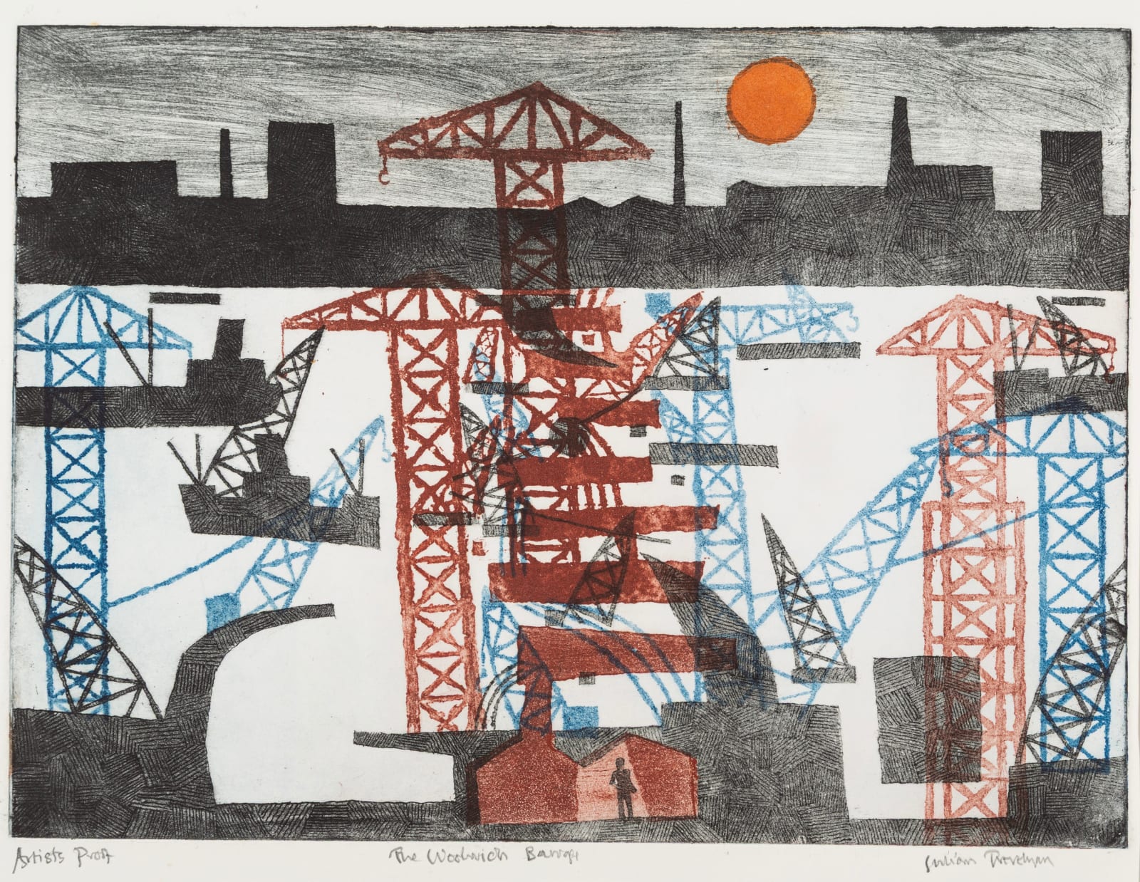 Julian Trevelyan, Woolwich Barrier, 1980
