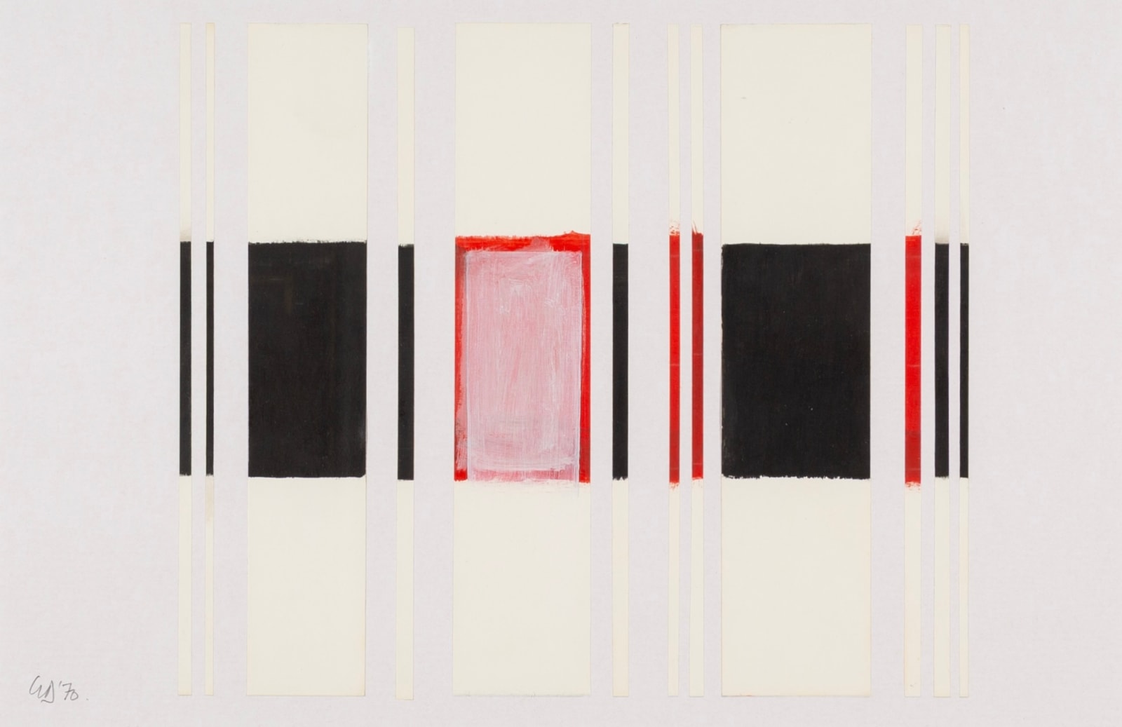 George Dannatt, Vertical Motif in Red and Black, 1970-1989